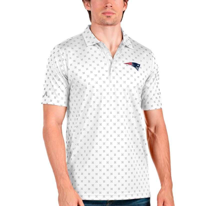 Antigua White Spark Polo Men Patriots Jersey Clothing 6B6H8J1476