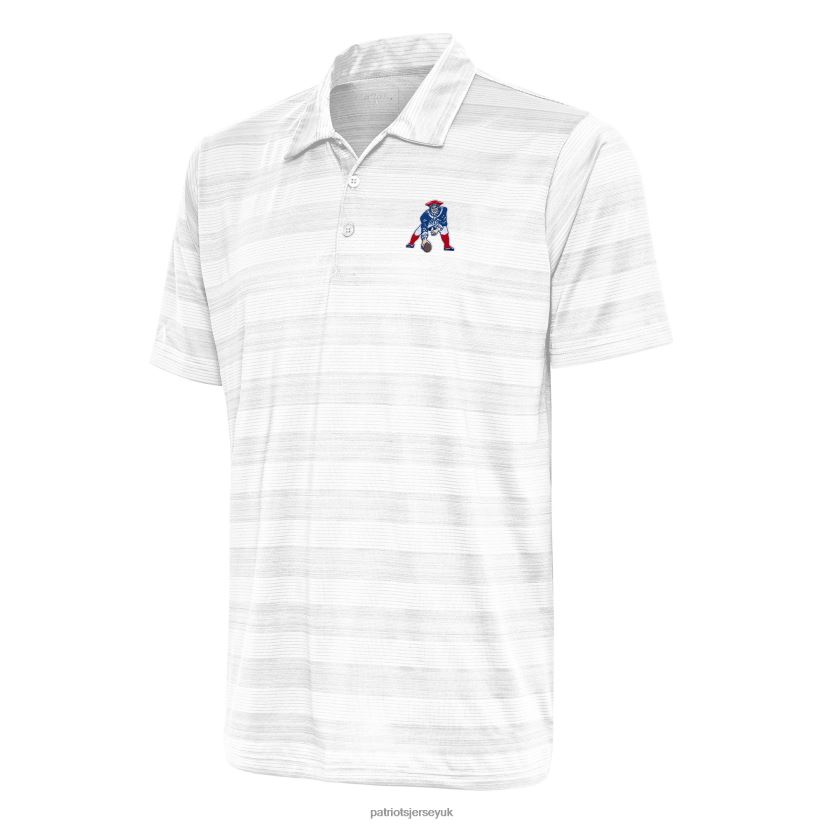 Antigua White Team Logo Throwback Compass Polo Men Patriots Jersey Clothing 6B6H8J1431