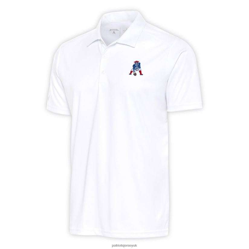 Antigua White Team Logo Throwback Tribute Polo Men Patriots Jersey Clothing 6B6H8J1429