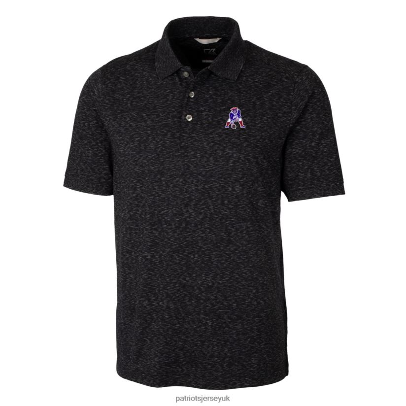 Cutter & Buck Black Advantage Tri-Blend Space Dye Big & Tall Throwback Polo Men Patriots Jersey Clothing 6B6H8J1589