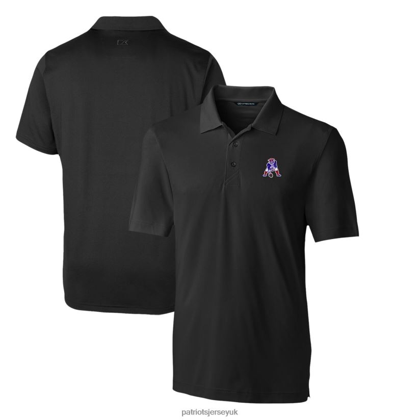 Cutter & Buck Black Throwback Logo Big & Tall Forge Stretch Polo Men Patriots Jersey Clothing 6B6H8J1427