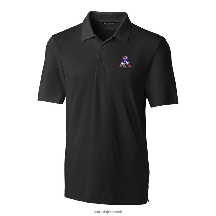 Cutter & Buck Black Throwback Logo Forge Stretch Polo Men Patriots Jersey Clothing 6B6H8J1565
