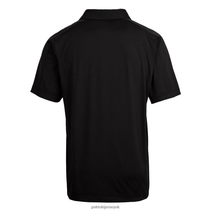 Cutter & Buck Black Throwback Logo Prospect Textured Stretch Polo Men Patriots Jersey Clothing 6B6H8J1314