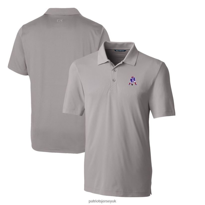 Cutter & Buck Gray Throwback Logo Big & Tall Forge Stretch Polo Men Patriots Jersey Clothing 6B6H8J1564