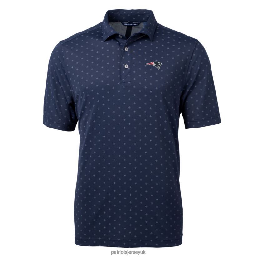 Cutter & Buck Navy Big & Tall Virtue Eco Pique Tile Polo Men Patriots Jersey Clothing 6B6H8J1504