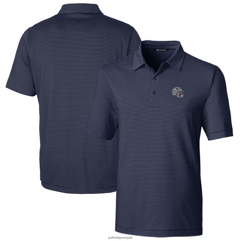 Cutter & Buck Navy Helmet Forge Pencil Stripe Stretch Polo Men Patriots Jersey Clothing 6B6H8J1291
