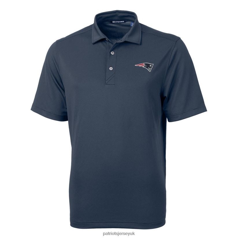 Cutter & Buck Navy Virtue Eco Pique Recycled Polo Men Patriots Jersey Clothing 6B6H8J1424