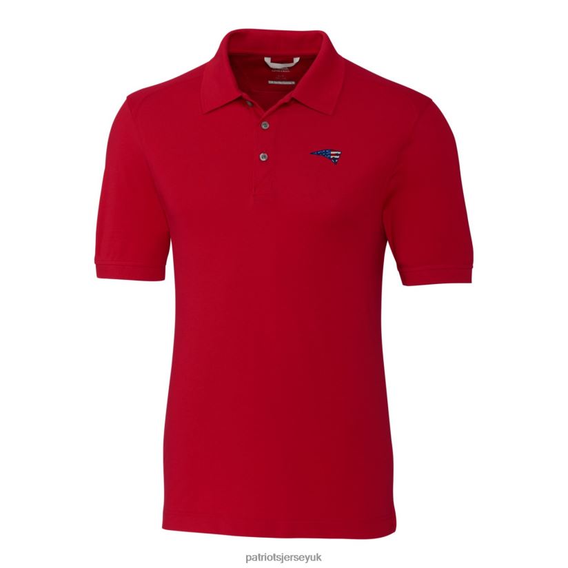 Cutter & Buck Red Americana Advantage Tri-Blend Pique Polo Men Patriots Jersey Clothing 6B6H8J1522