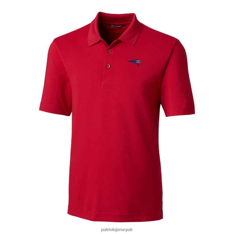 Cutter & Buck Red Big & Tall Forge Stretch Polo Men Patriots Jersey Clothing 6B6H8J1491