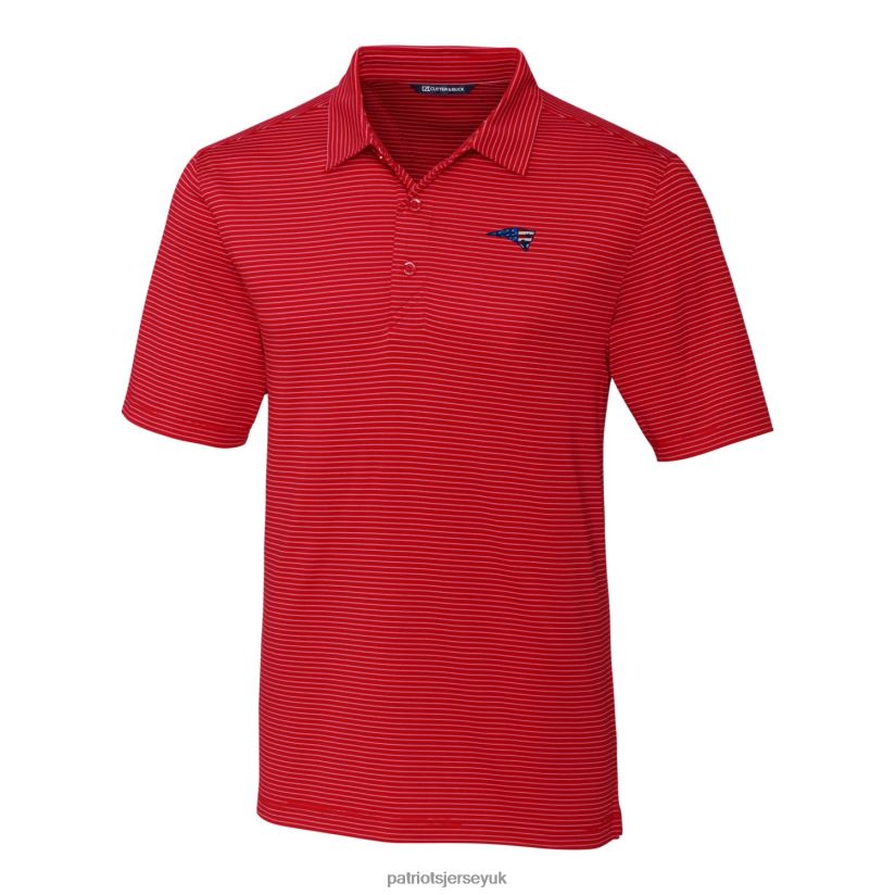 Cutter & Buck Red Forge Pencil Stripe Polo Men Patriots Jersey Clothing 6B6H8J1555