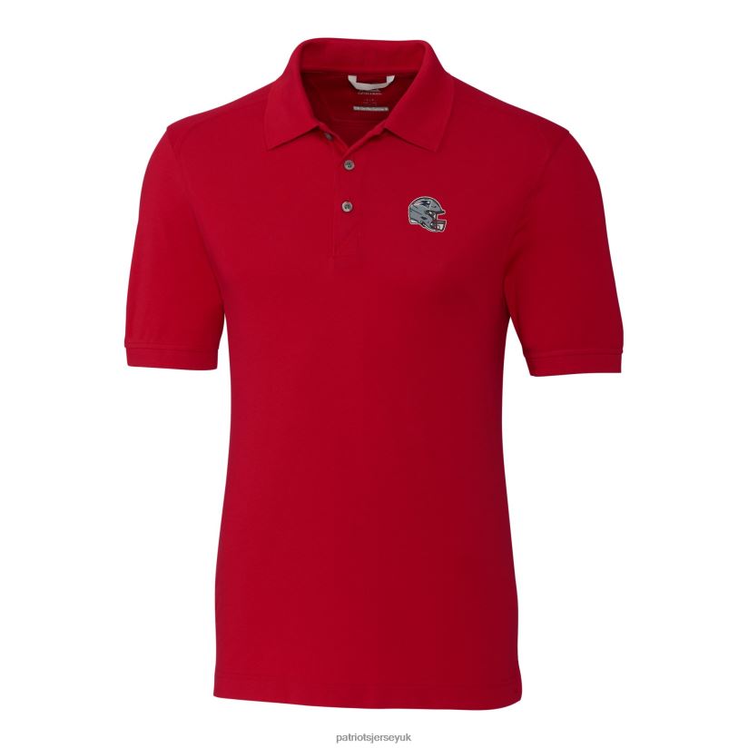 Cutter & Buck Red Helmet Advantage Tri-Blend Pique Polo Men Patriots Jersey Clothing 6B6H8J1295