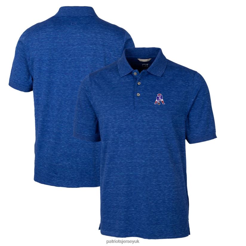 Cutter & Buck Royal Advantage Tri-Blend Space Dye Big & Tall Throwback Polo Men Patriots Jersey Clothing 6B6H8J1490
