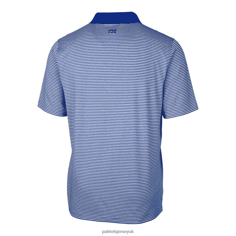Cutter & Buck Royal Throwback Logo Forge Tonal Stripe Stretch Polo Men Patriots Jersey Clothing 6B6H8J1344