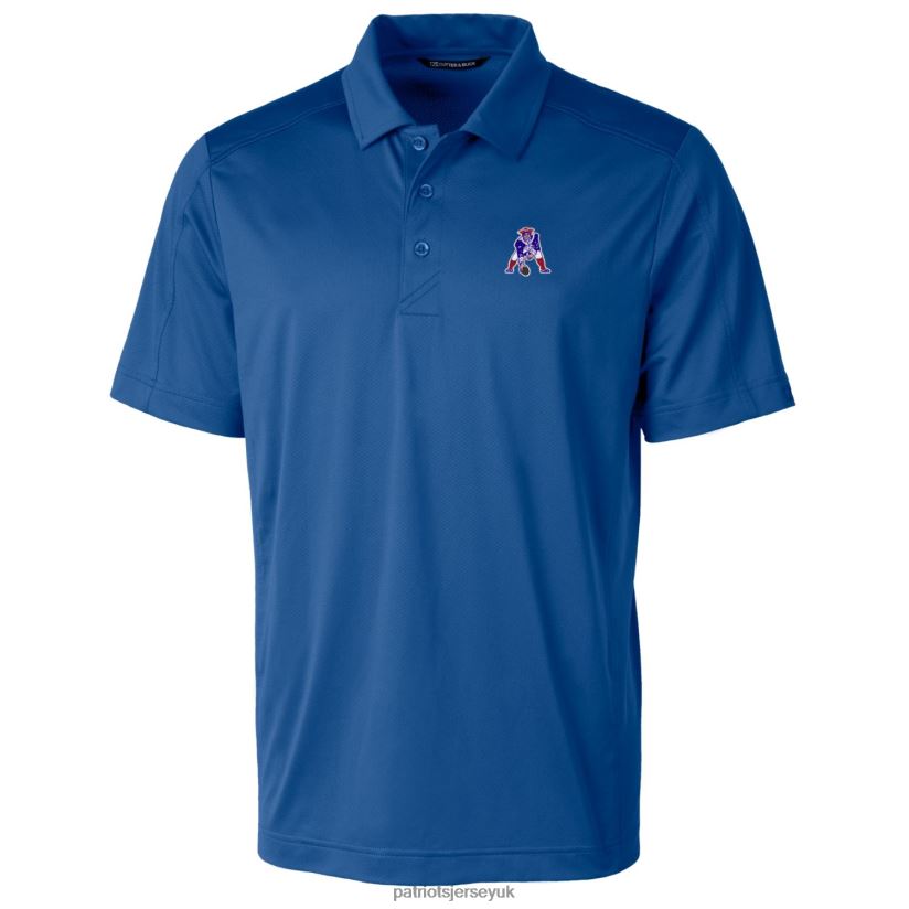 Cutter & Buck Royal Throwback Logo Prospect Textured Stretch Polo Men Patriots Jersey Clothing 6B6H8J1274