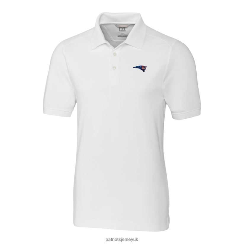 Cutter & Buck White Advantage Tri-Blend Pique Polo Men Patriots Jersey Clothing 6B6H8J1523