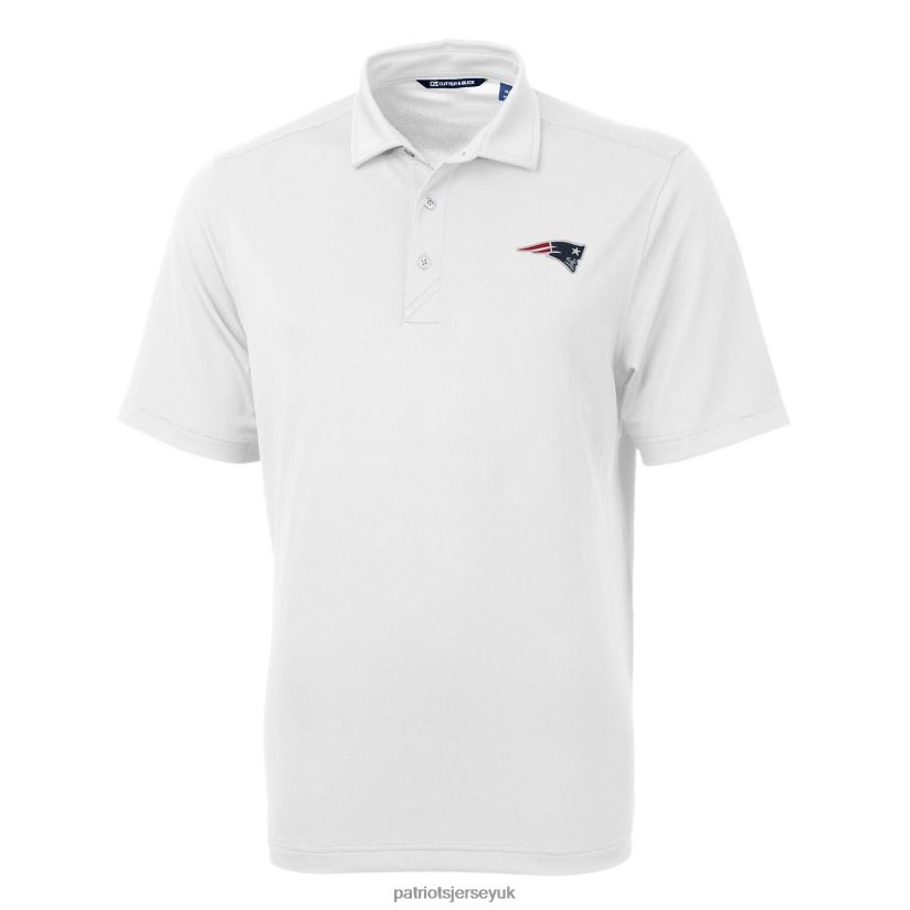 Cutter & Buck White Big & Tall Virtue Eco Pique Recycled Polo Men Patriots Jersey Clothing 6B6H8J1615