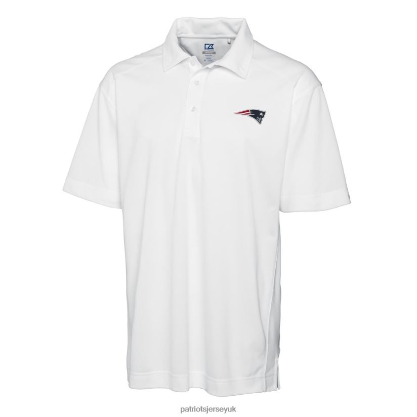 Cutter & Buck White DryTec Genre Polo Men Patriots Jersey Clothing 6B6H8J1455