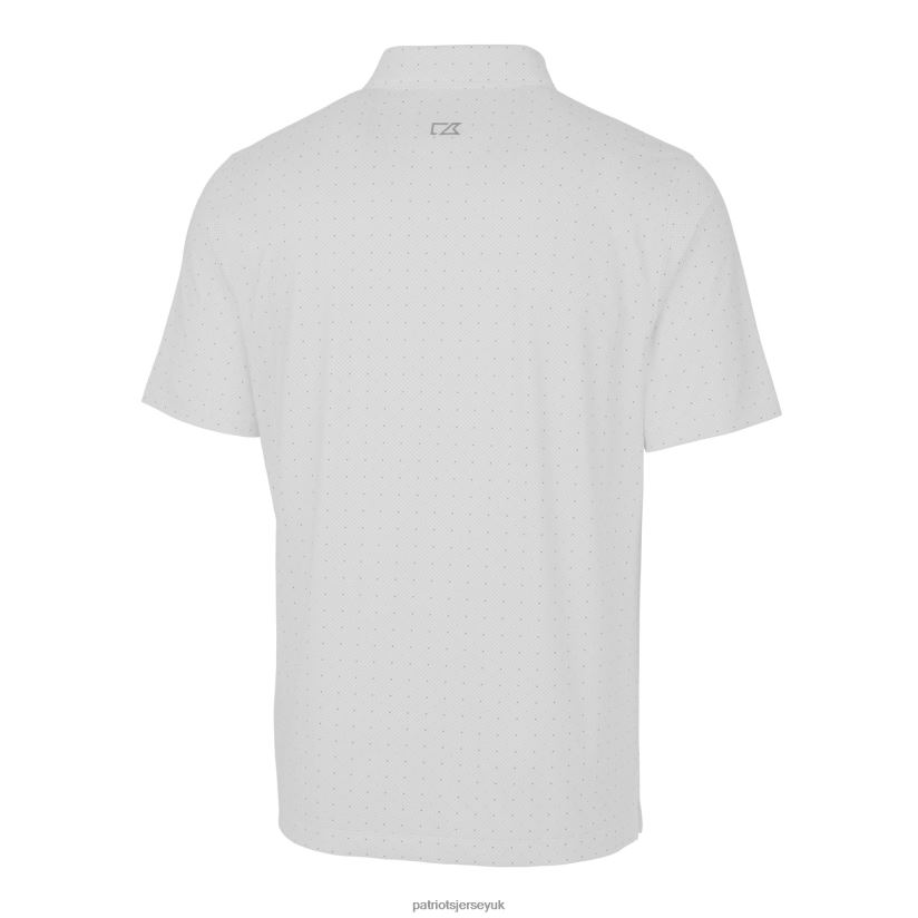 Cutter & Buck White Helmet Pike Double Dot Print Stretch Polo Men Patriots Jersey Clothing 6B6H8J1355