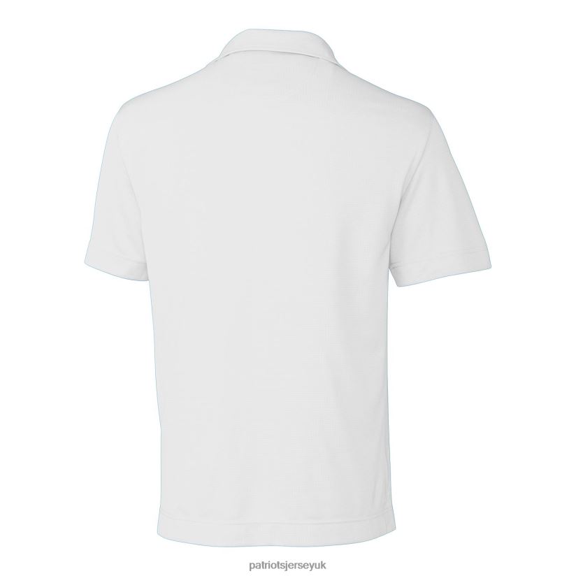 Cutter & Buck White Throwback Logo Big & Tall DryTec Genre Textured Solid Polo Men Patriots Jersey Clothing 6B6H8J1538