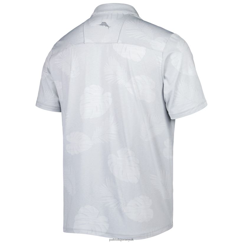 Tommy Bahama Gray Throwback Delray Frond IslandZone Polo Men Patriots Jersey Clothing 6B6H8J1354