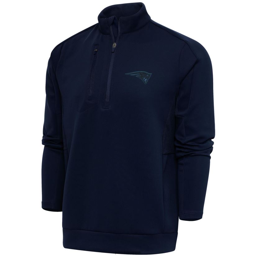 Antigua Navy Tonal Logo Big & Tall Generation Quarter-Zip Pullover Top Men Patriots Jersey Clothing 6B6H8J2108