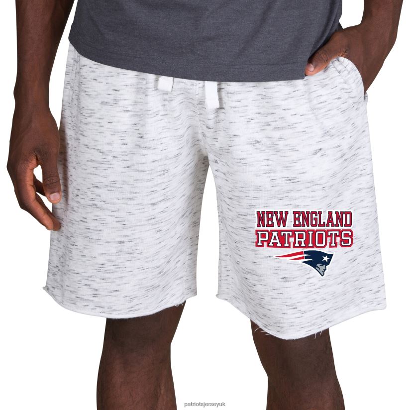 Concepts Sport White/Charcoal Alley Fleece Shorts Men Patriots Jersey Clothing 6B6H8J1732