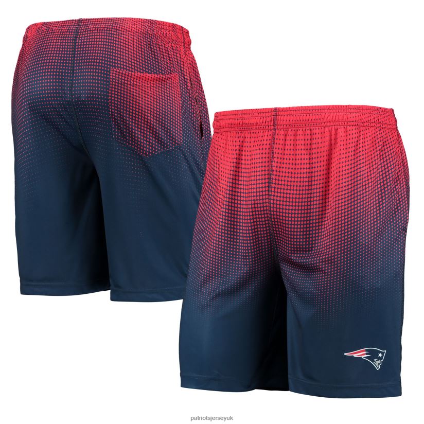 FOCO Navy/Red Pixel Gradient Training Shorts Men Patriots Jersey Clothing 6B6H8J1718