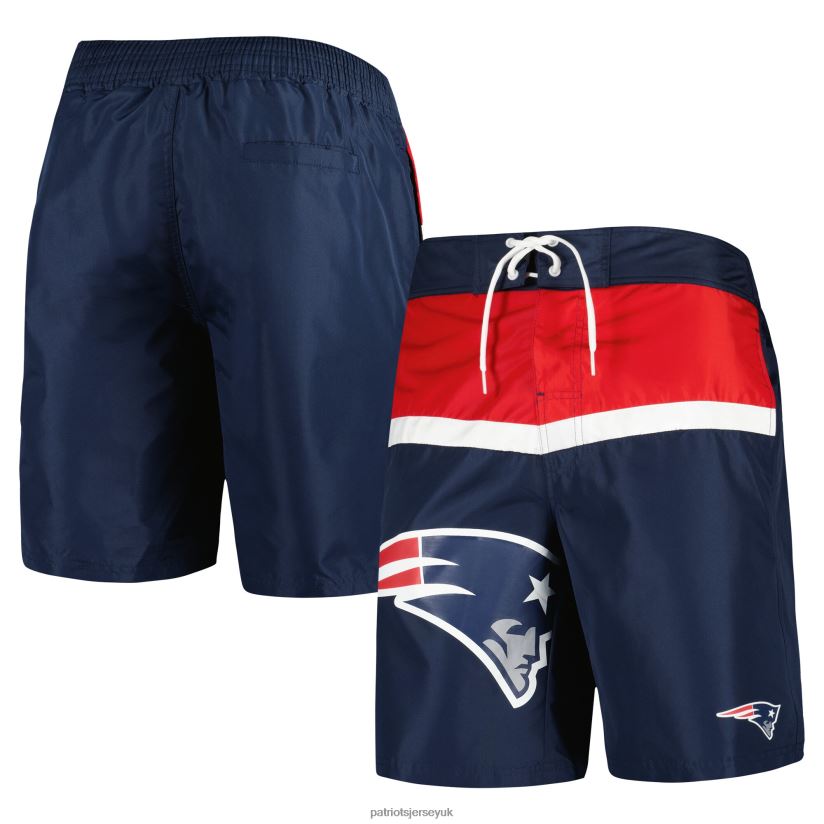 G-III Sports by Carl Banks Navy Sea Wind Swim Trunks Men Patriots Jersey Clothing 6B6H8J1694