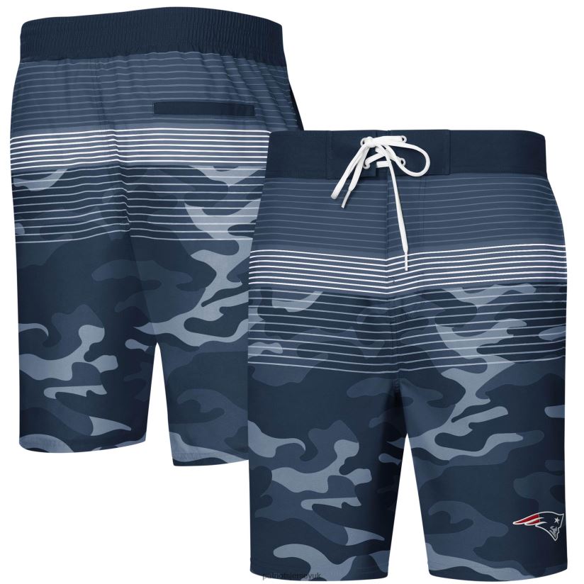G-III Sports by Carl Banks Navy Wave Swim Trunks Men Patriots Jersey Clothing 6B6H8J1740