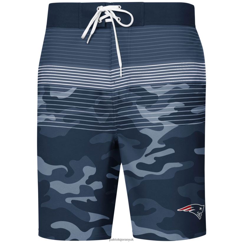 G-III Sports by Carl Banks Navy Wave Swim Trunks Men Patriots Jersey Clothing 6B6H8J1740