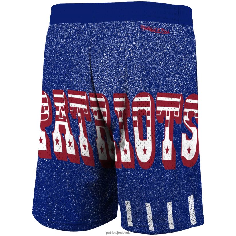 Mitchell & Ness Royal Jumbotron Shorts Men Patriots Jersey Clothing 6B6H8J1710