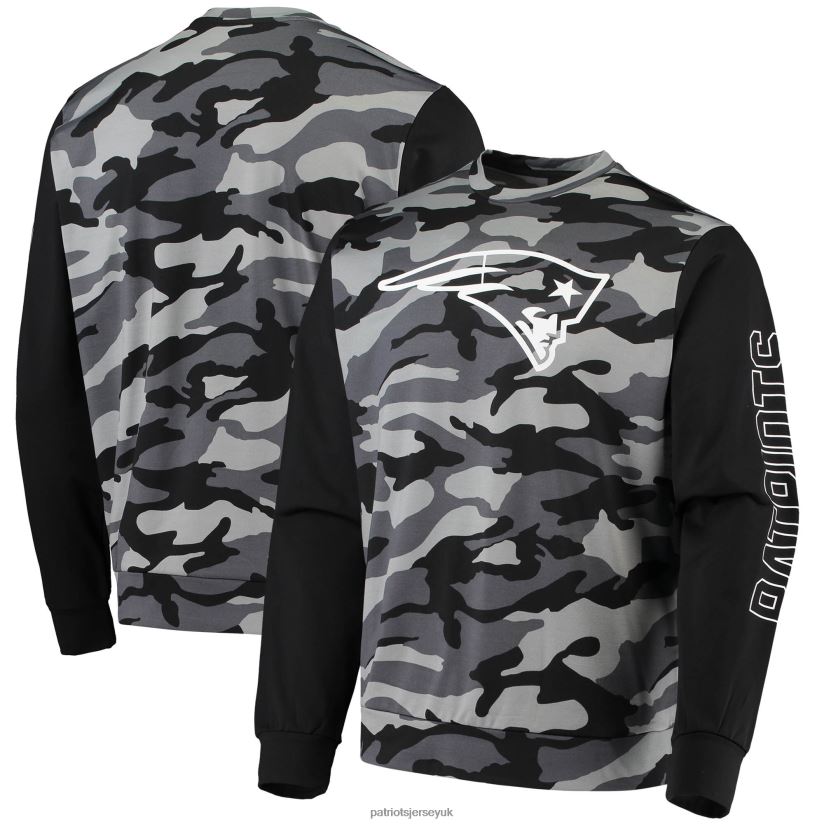 FOCO Black Camo Long Sleeve T-Shirt Men Patriots Jersey Clothing 6B6H8J2041