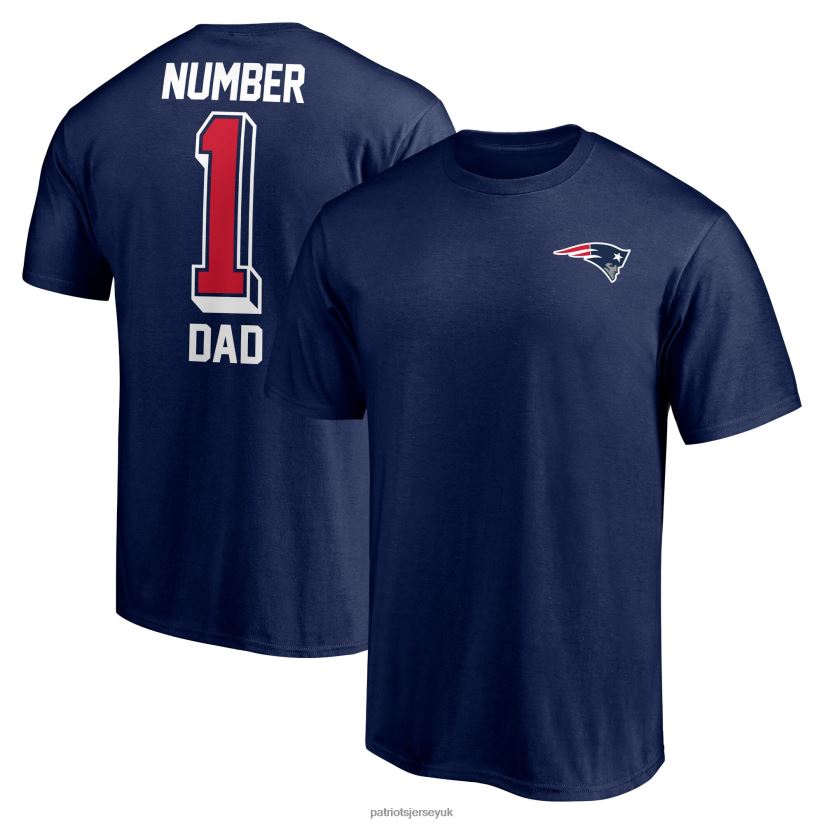Fanatics Branded Navy #1 Dad Logo T-Shirt Men Patriots Jersey Clothing 6B6H8J1782