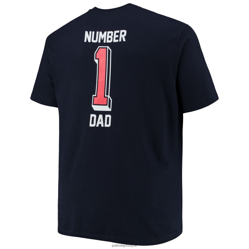 Fanatics Branded Navy Big & Tall #1 Dad 2-Hit T-Shirt Men Patriots Jersey Clothing 6B6H8J1818