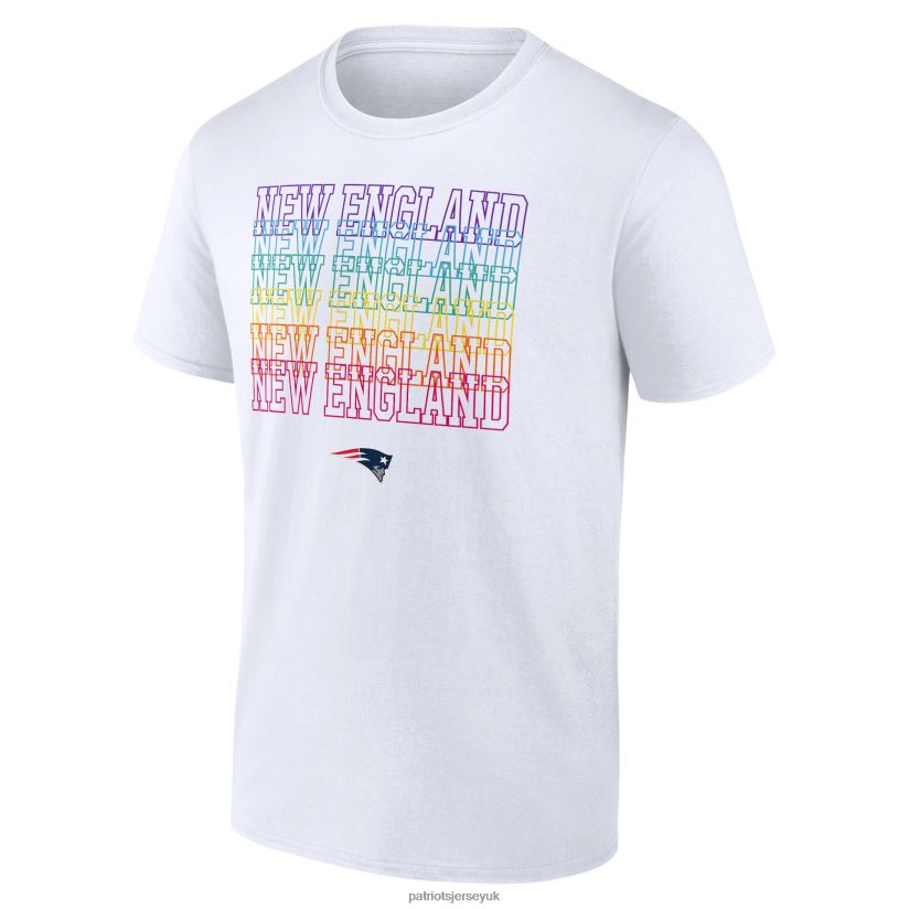 Fanatics Branded White City Pride Logo T-Shirt Men Patriots Jersey Clothing 6B6H8J2045