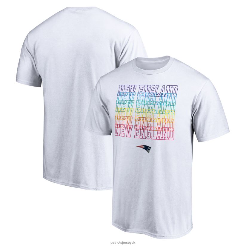 Fanatics Branded White City Pride T-Shirt Men Patriots Jersey Clothing 6B6H8J1869