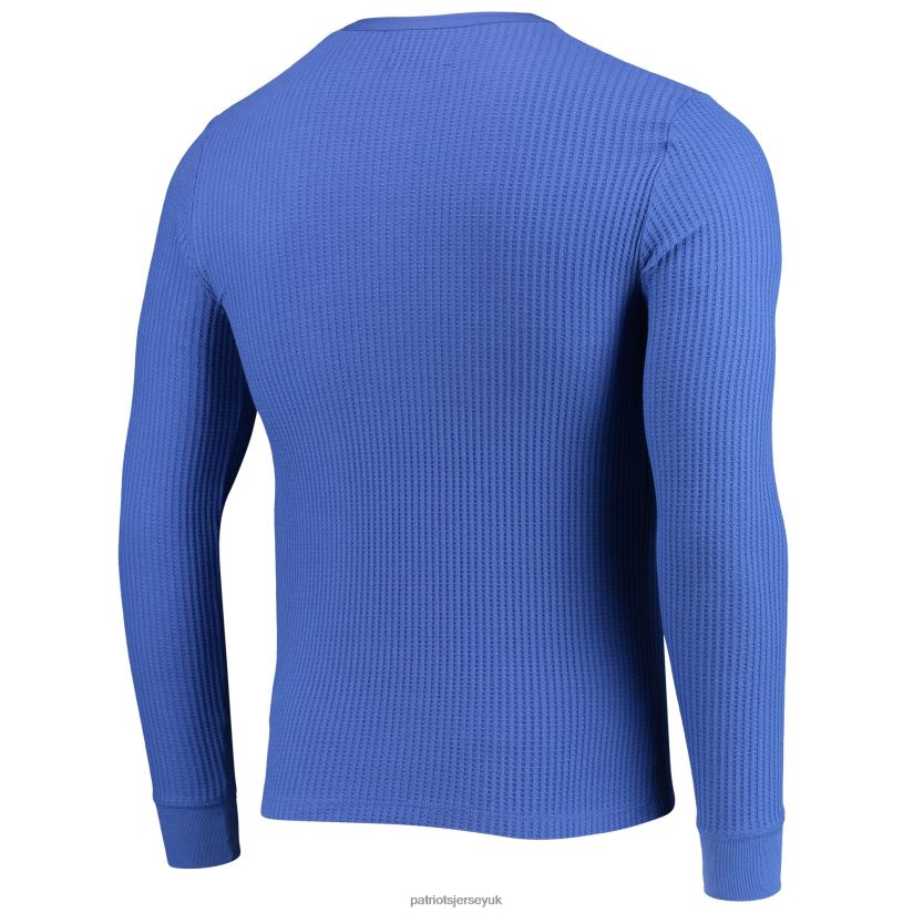 Junk Food Royal Thermal Henley Long Sleeve T-Shirt Men Patriots Jersey Clothing 6B6H8J2035