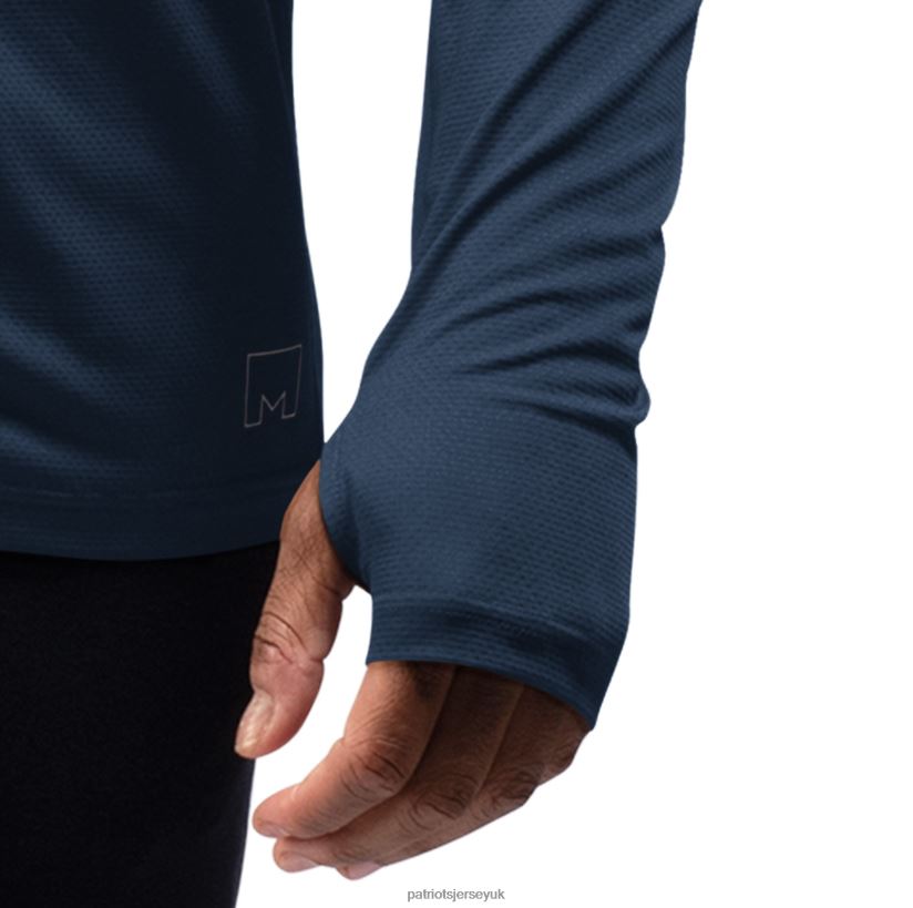 MSX by Michael Strahan Navy Interval Long Sleeve Raglan T-Shirt Men Patriots Jersey Clothing 6B6H8J2037