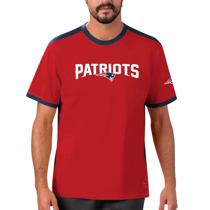 MSX by Michael Strahan Red/Navy Mesh Back T-Shirt Men Patriots Jersey Clothing 6B6H8J2030