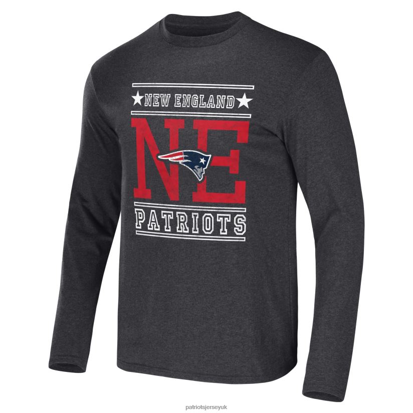 NFL x Darius Rucker Collection by Fanatics Heathered Charcoal Long Sleeve T-Shirt Men Patriots Jersey Clothing 6B6H8J2048