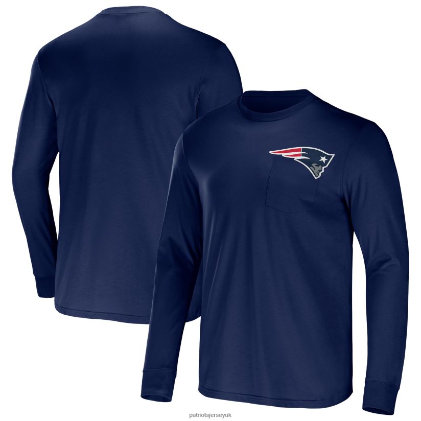 NFL x Darius Rucker Collection by Fanatics Navy Team Long Sleeve Pocket T-Shirt Men Patriots Jersey Clothing 6B6H8J1935