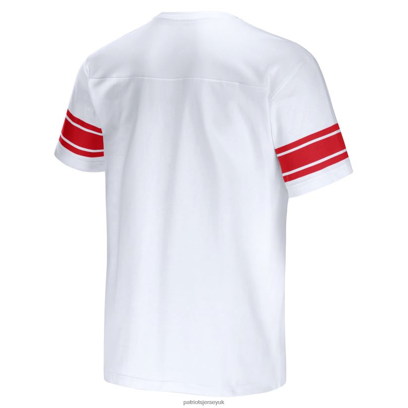 NFL x Darius Rucker Collection by Fanatics White Football Striped T-Shirt Men Patriots Jersey Clothing 6B6H8J1629
