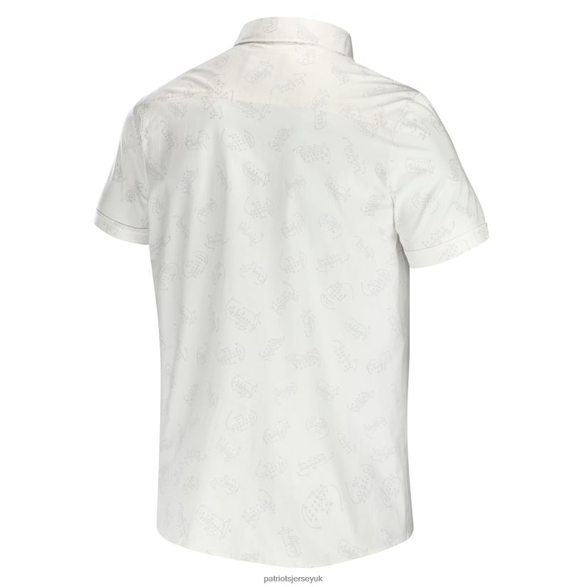 NFL x Darius Rucker Collection by Fanatics White Woven Button-Up T-Shirt Men Patriots Jersey Clothing 6B6H8J1807