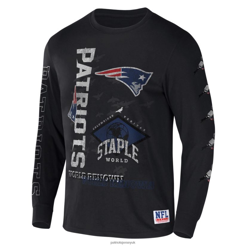 NFL x Staple Black World Renowned Long Sleeve T-Shirt Men Patriots Jersey Clothing 6B6H8J1928