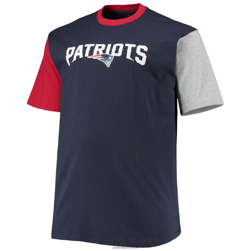 Navy/Red Big & Tall Colorblocked T-Shirt Men Patriots Jersey Clothing 6B6H8J1991