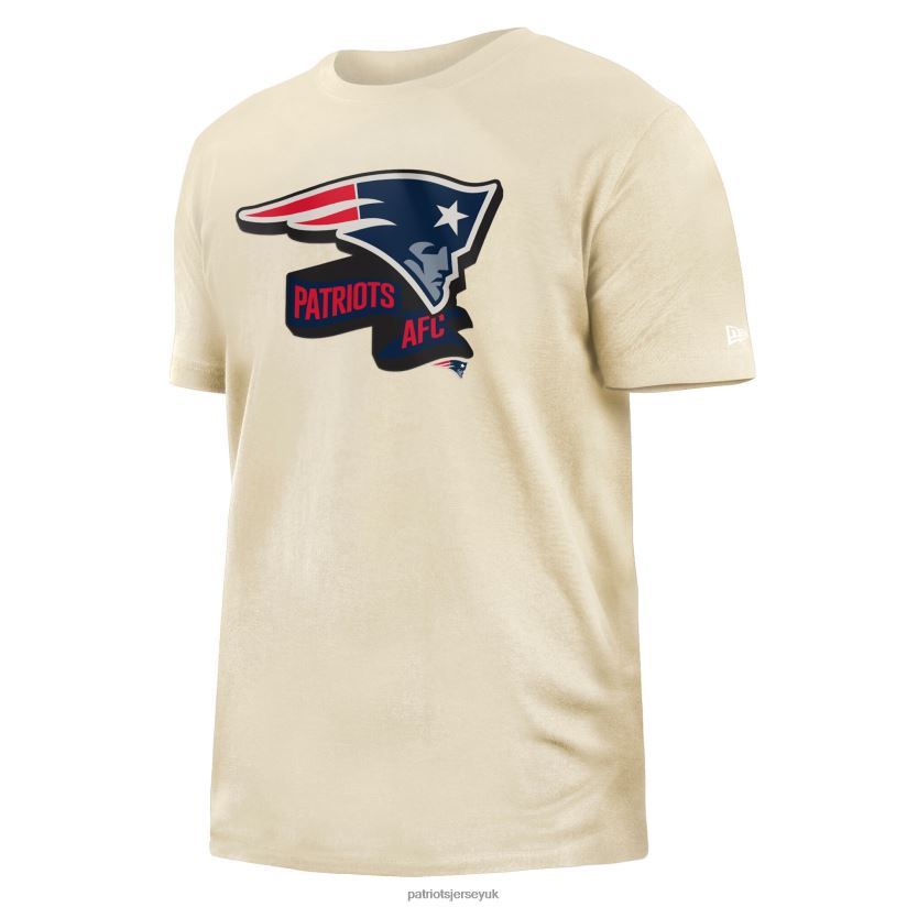 New Era Cream Sideline Chrome T-Shirt Men Patriots Jersey Clothing 6B6H8J1848