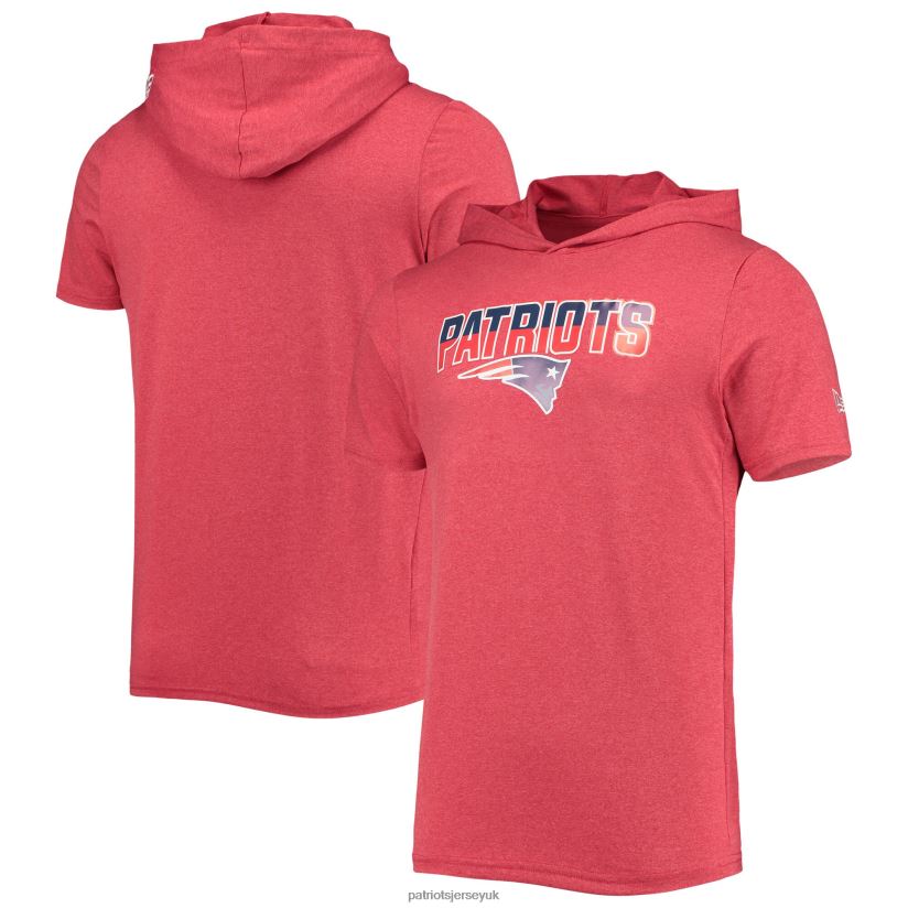 New Era Heathered Red Team Brushed Hoodie T-Shirt Men Patriots Jersey Clothing 6B6H8J1870