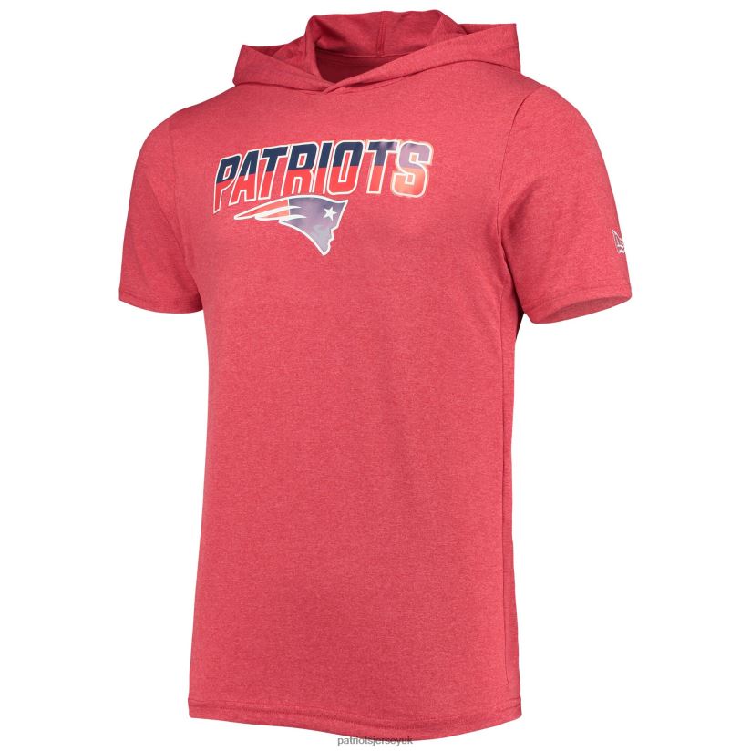 New Era Heathered Red Team Brushed Hoodie T-Shirt Men Patriots Jersey Clothing 6B6H8J1870