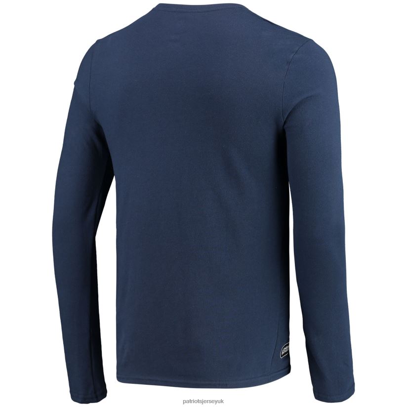 New Era Navy Combine Authentic Split Line Long Sleeve T-Shirt Men Patriots Jersey Clothing 6B6H8J2040