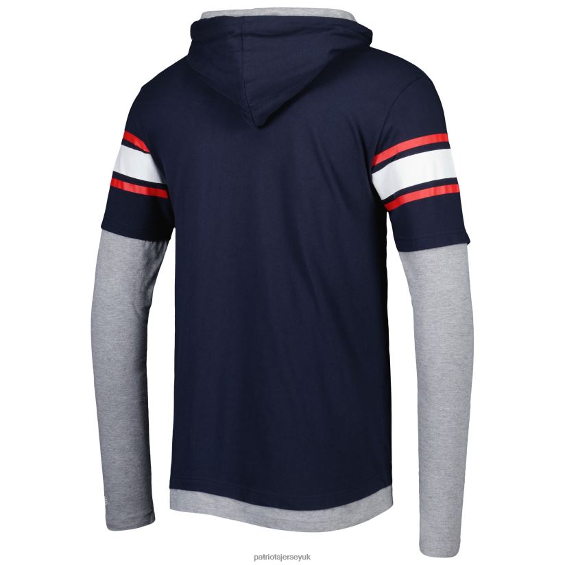New Era Navy Long Sleeve Hoodie T-Shirt Men Patriots Jersey Clothing 6B6H8J1968